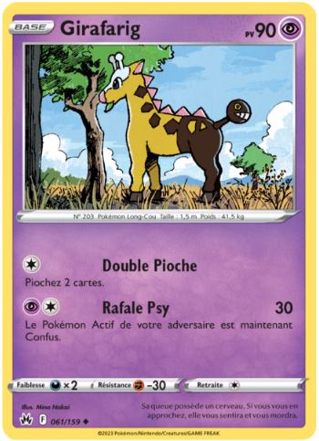061/159 Carte Pokémon Girafarig peu commune Epée et Bouclier EB12.5 Zénith Suprême