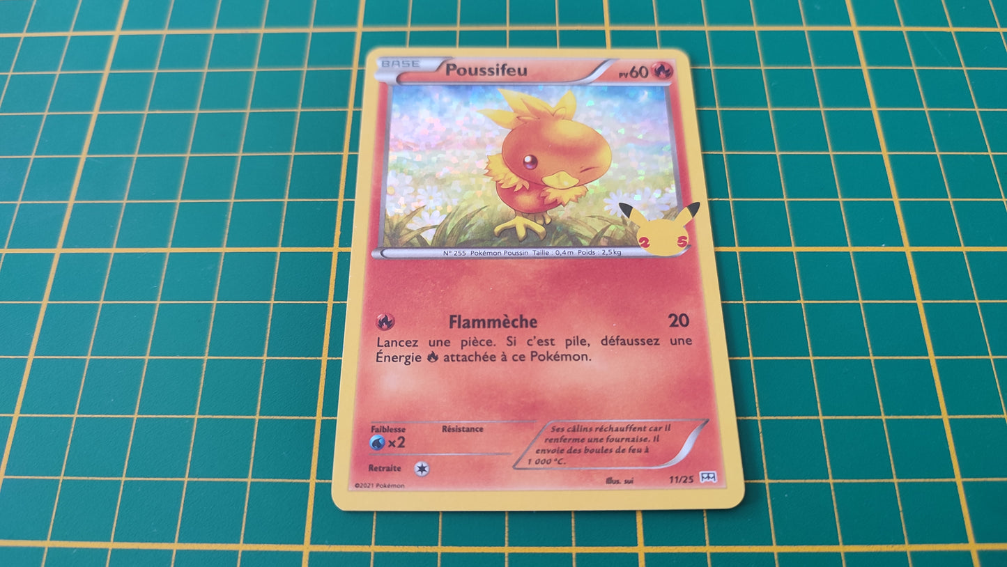 11/25 Carte Pokémon Poussifeu 11/25 holographique Promo McDonald's 2021 25 ans #B91