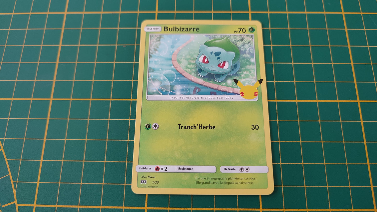 1/25 Carte Pokémon Bulbizarre Promo McDonald's 2021 25 ans #B91-2