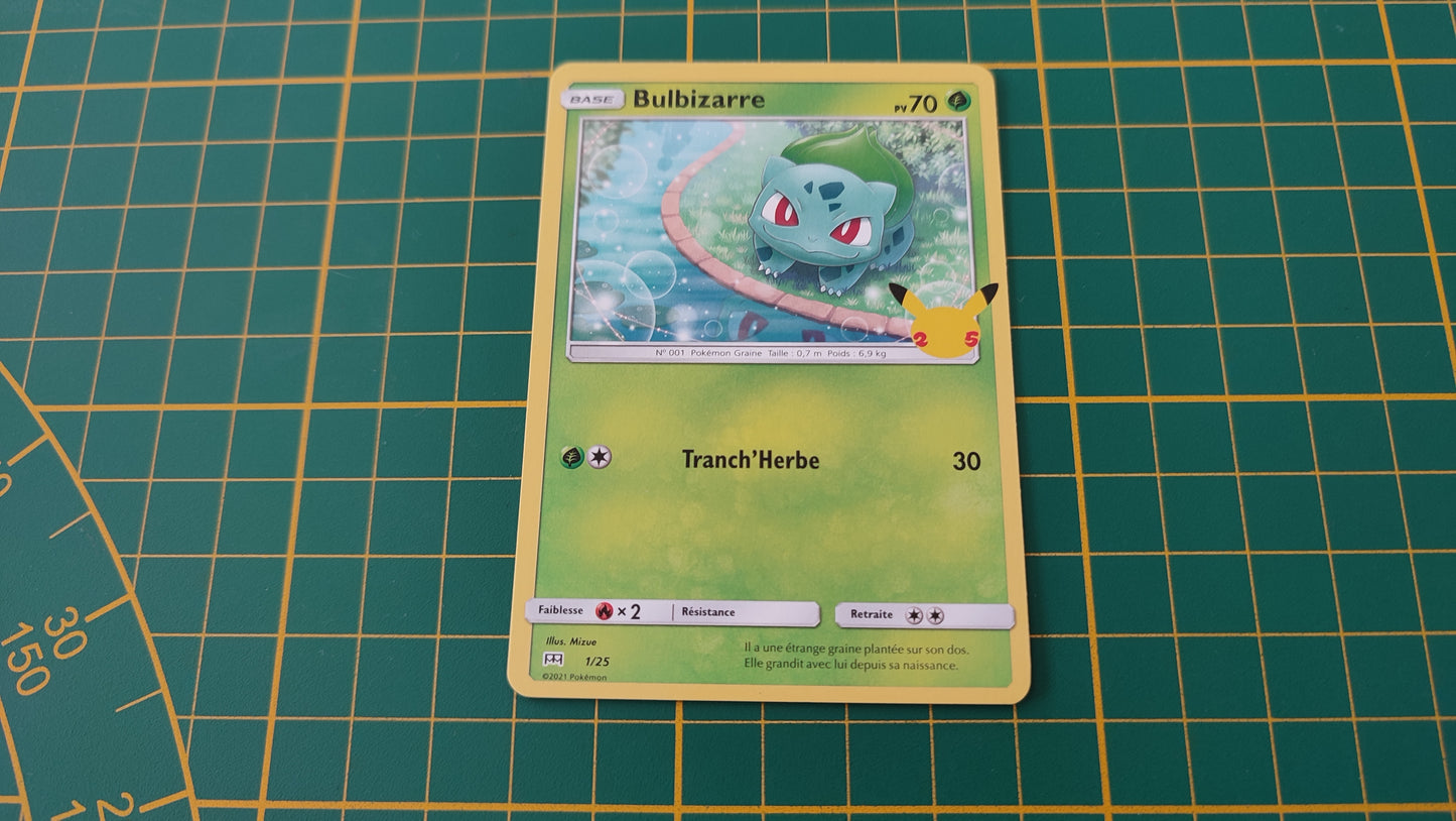1/25 Carte Pokémon Bulbizarre Promo McDonald's 2021 25 ans #B91