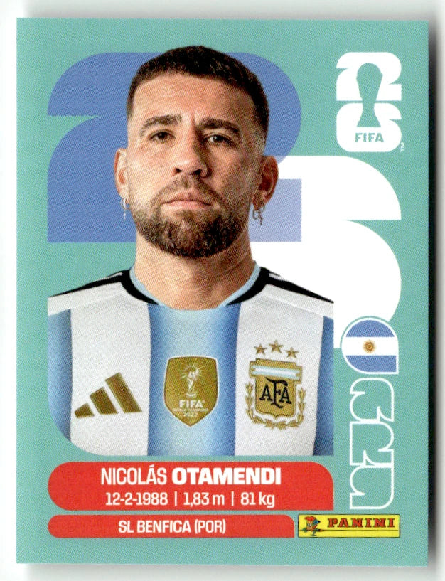 ARG 5 Nicolas Otamendi - Sticker autocollant Panini Coupe du Monde FIFA 2026 Argentine - Pièce détachée