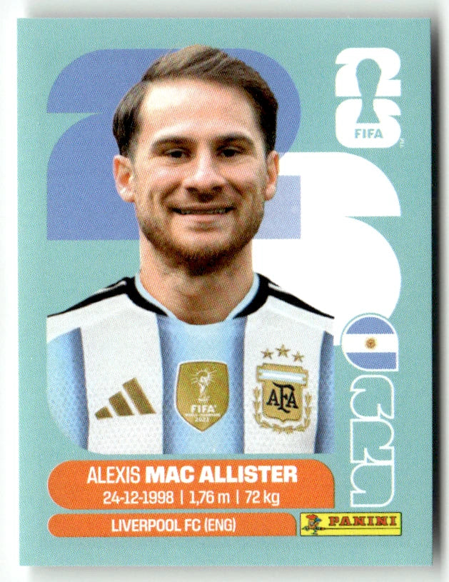 ARG 9 Alexis Mac Allister - Sticker autocollant Panini Coupe du Monde FIFA 2026 Argentine - Pièce détachée