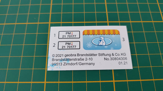 Autocollants pour le set 70177 référence 30 80 4306 pièce détachée Playmobil #B93