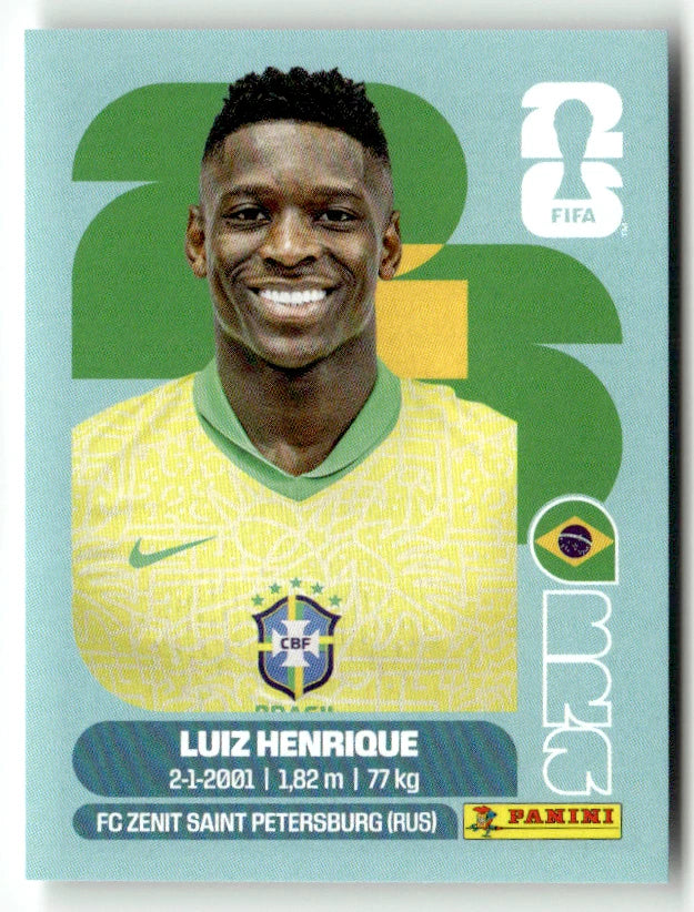 BRA 12 Luiz Henrique - Sticker autocollant Panini Coupe du Monde FIFA 2026 Brésil - Pièce détachée