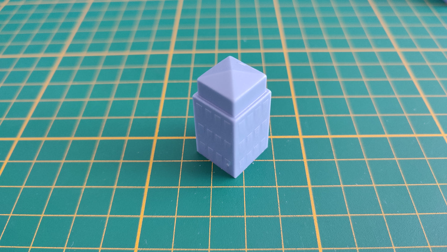 Bâtiment 3 étages bleu gris seul pièce détachée jeu de société Manhattan Ludodélire de Andreas Seyfarth #C55