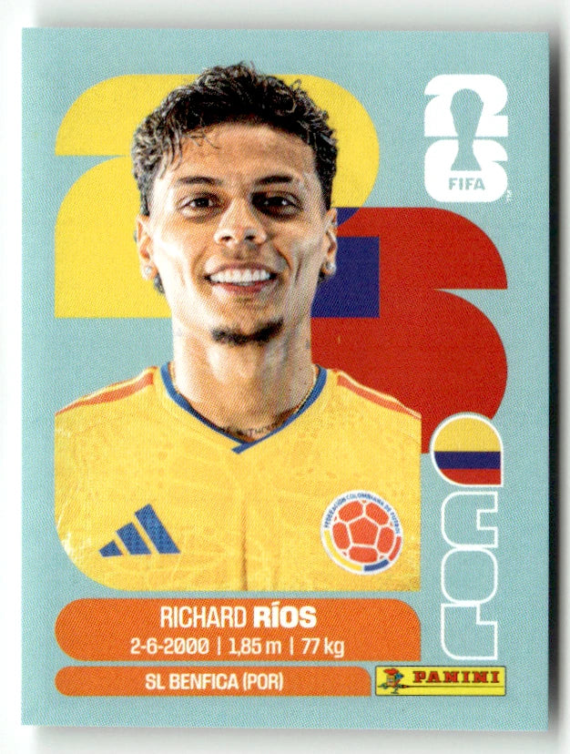COL 12 Richard Ríos - Sticker autocollant Panini Coupe du Monde FIFA 2026 Colombie - Pièce détachée