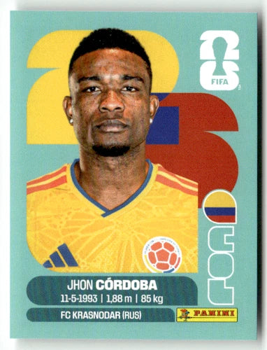 COL 18 Jhon Córdoba - Sticker autocollant Panini Coupe du Monde FIFA 2026 Colombie - Pièce détachée