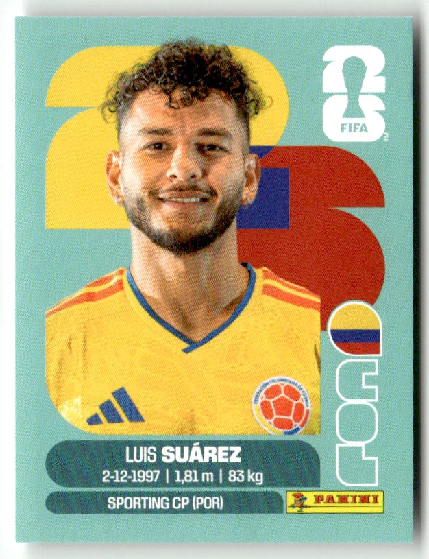 COL 19 Luis Suarez - Sticker autocollant Panini Coupe du Monde FIFA 2026 Colombie - Pièce détachée