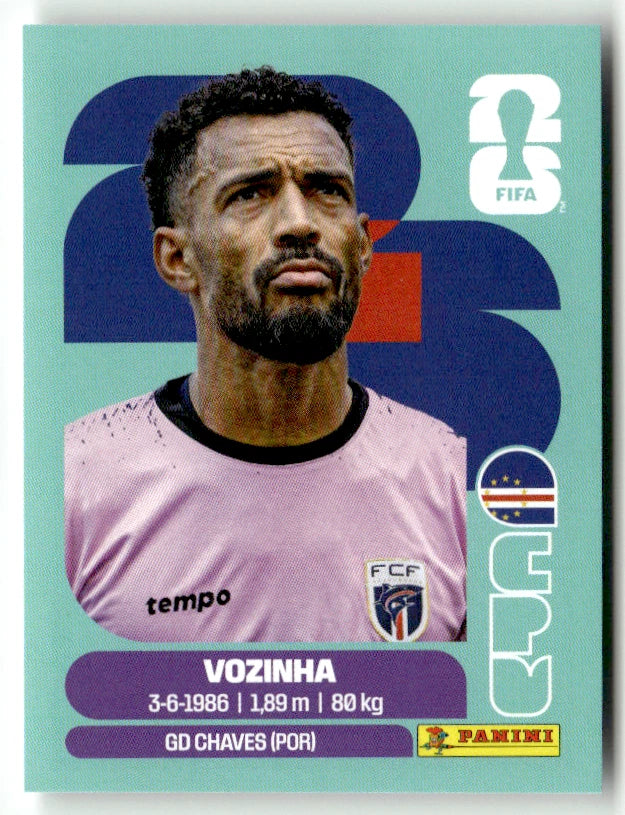 CPV 2 Vozinha - Sticker autocollant Panini Coupe du Monde FIFA 2026 Cap-Vert - Pièce détachée