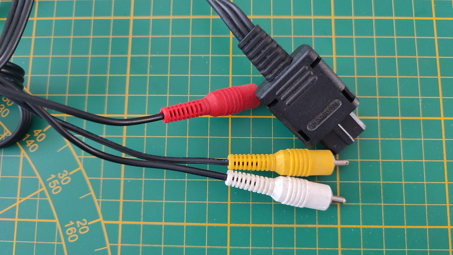 Câble audio vidéo officiel noir pièce détachée console de jeux Nintendo Gamecube DOL-001 (EUR) #E01