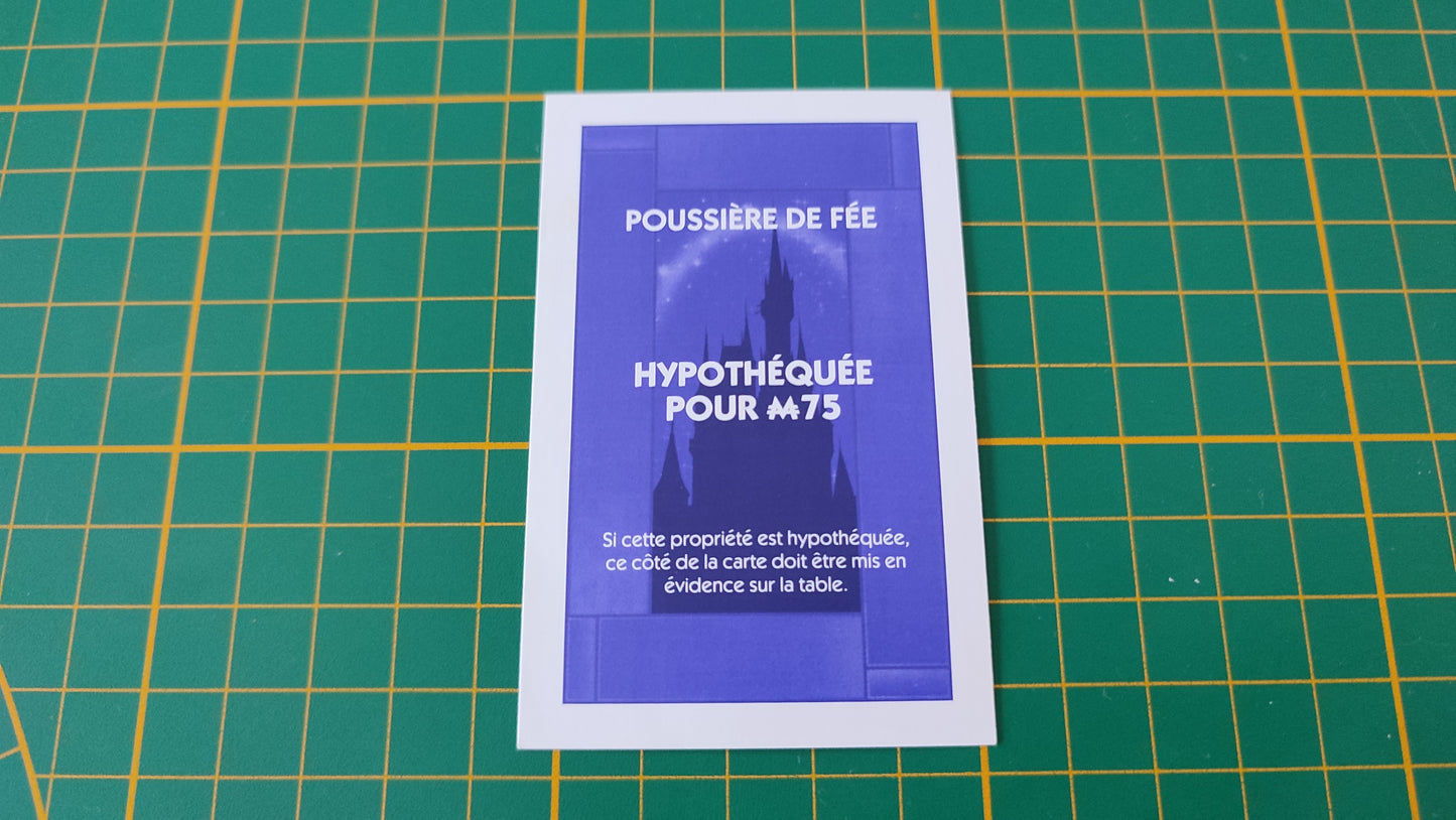 Carte Poussière de fée pièce détachée jeu de société Monopoly Disney éditions Hasbro #B94