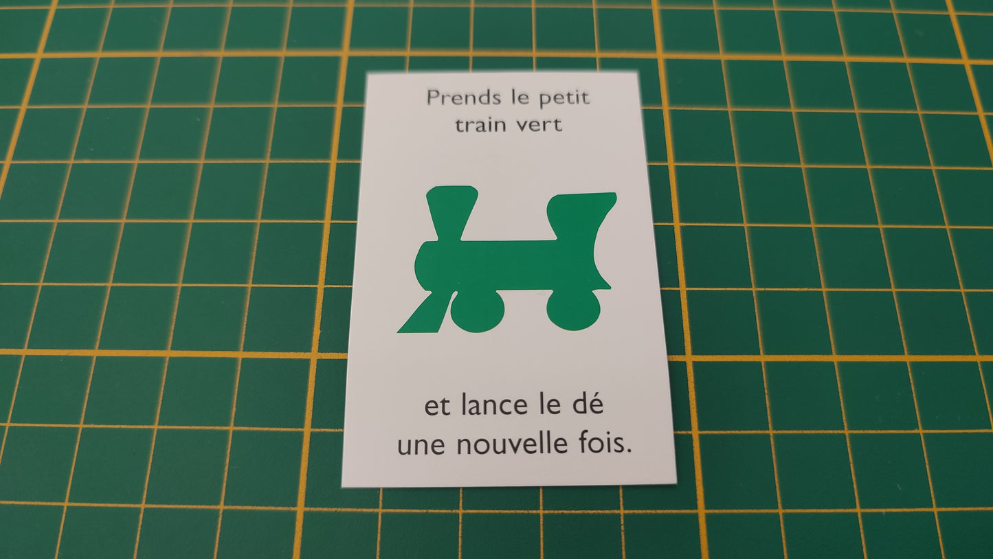 Carte Prends le petit train vert pièce détachée jeu de société Monopoly junior à la fête foraine Hasbro #B83