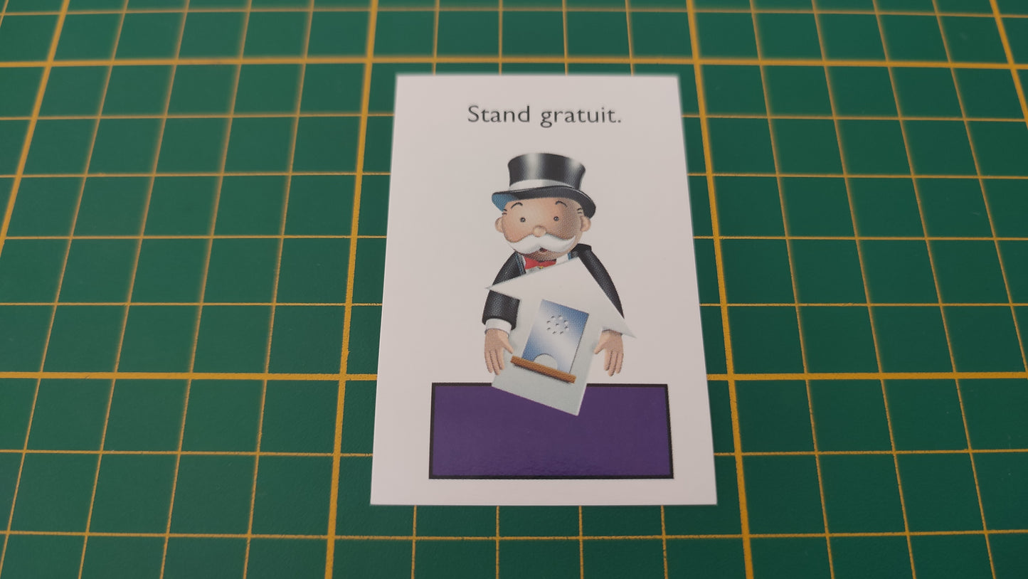 Carte Stand gratuit violet pièce détachée jeu de société Monopoly junior à la fête foraine Hasbro #B83