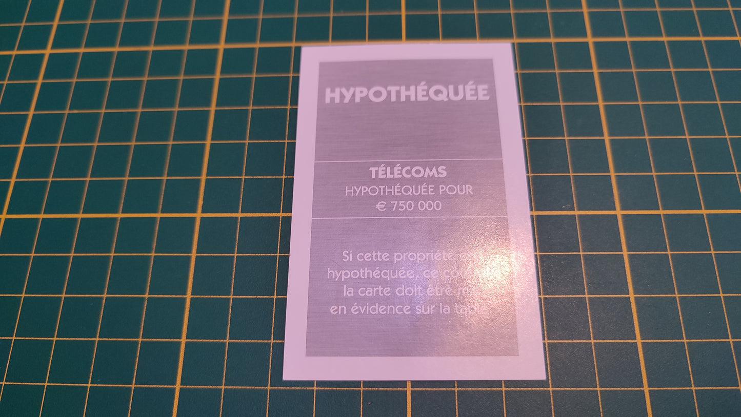 Carte Télécoms pièce détachée jeu de société Monopoly Et si le Monopoly était inventé aujourd'hui #C22