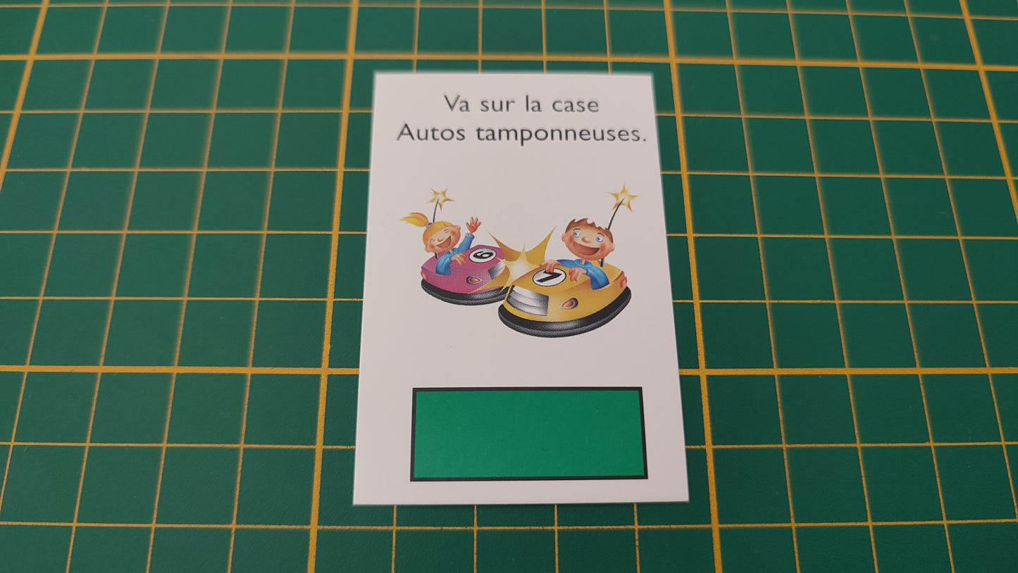 Carte Va sur la case Autos tamponneuses pièce détachée jeu de société Monopoly junior à la fête foraine Hasbro #B83