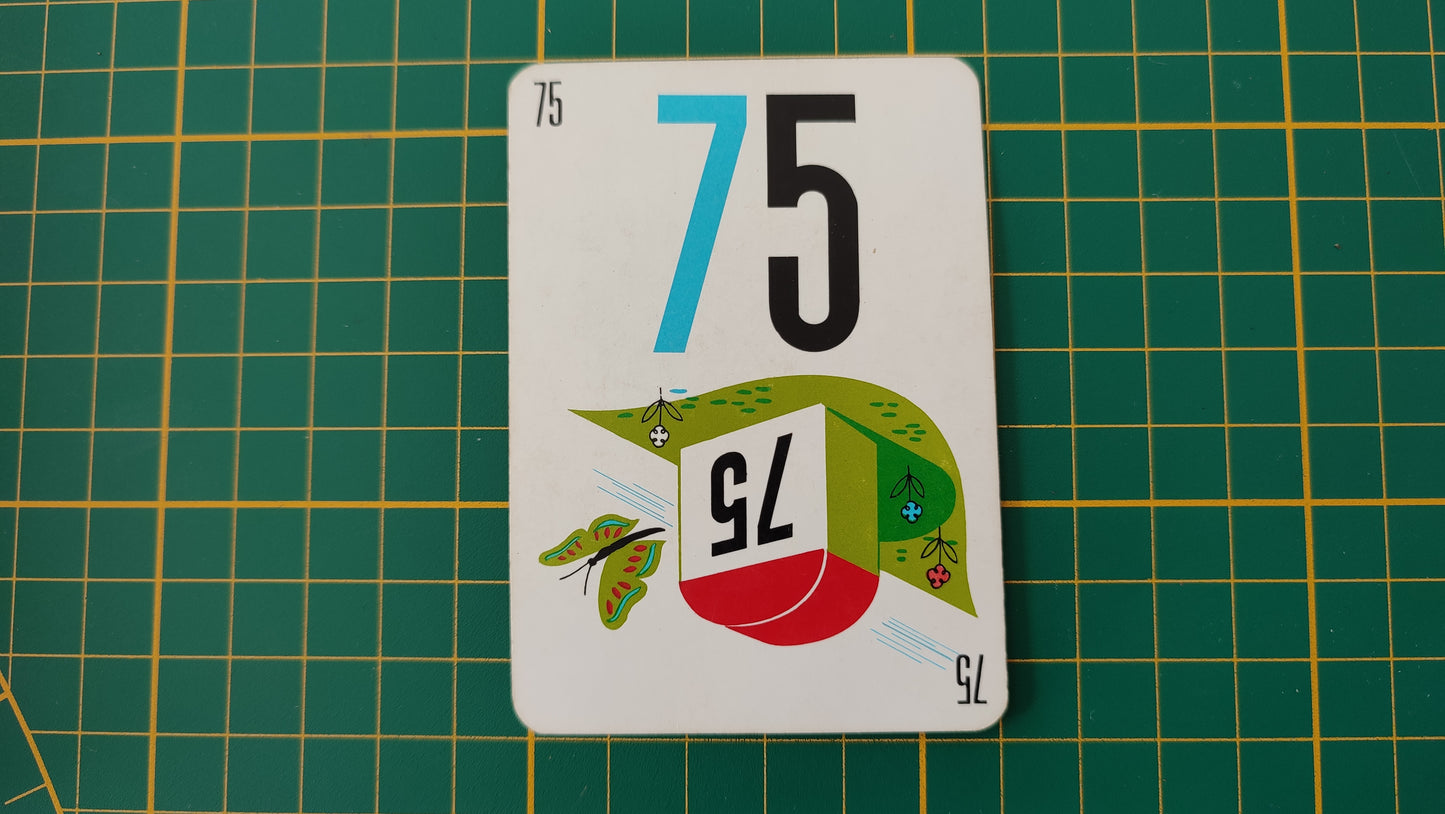 Carte de distance 75 pièce détachée jeu de société 1000 mille bornes Dujardin #B96
