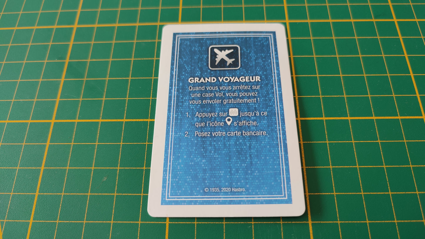 Carte explication grand voyageur pièce détachée jeu de société Monopoly Super électronique #D75
