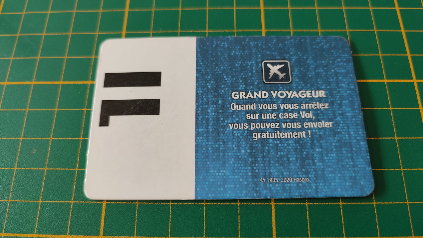 Carte grand voyageur pièce détachée jeu de société Monopoly Super électronique #D75