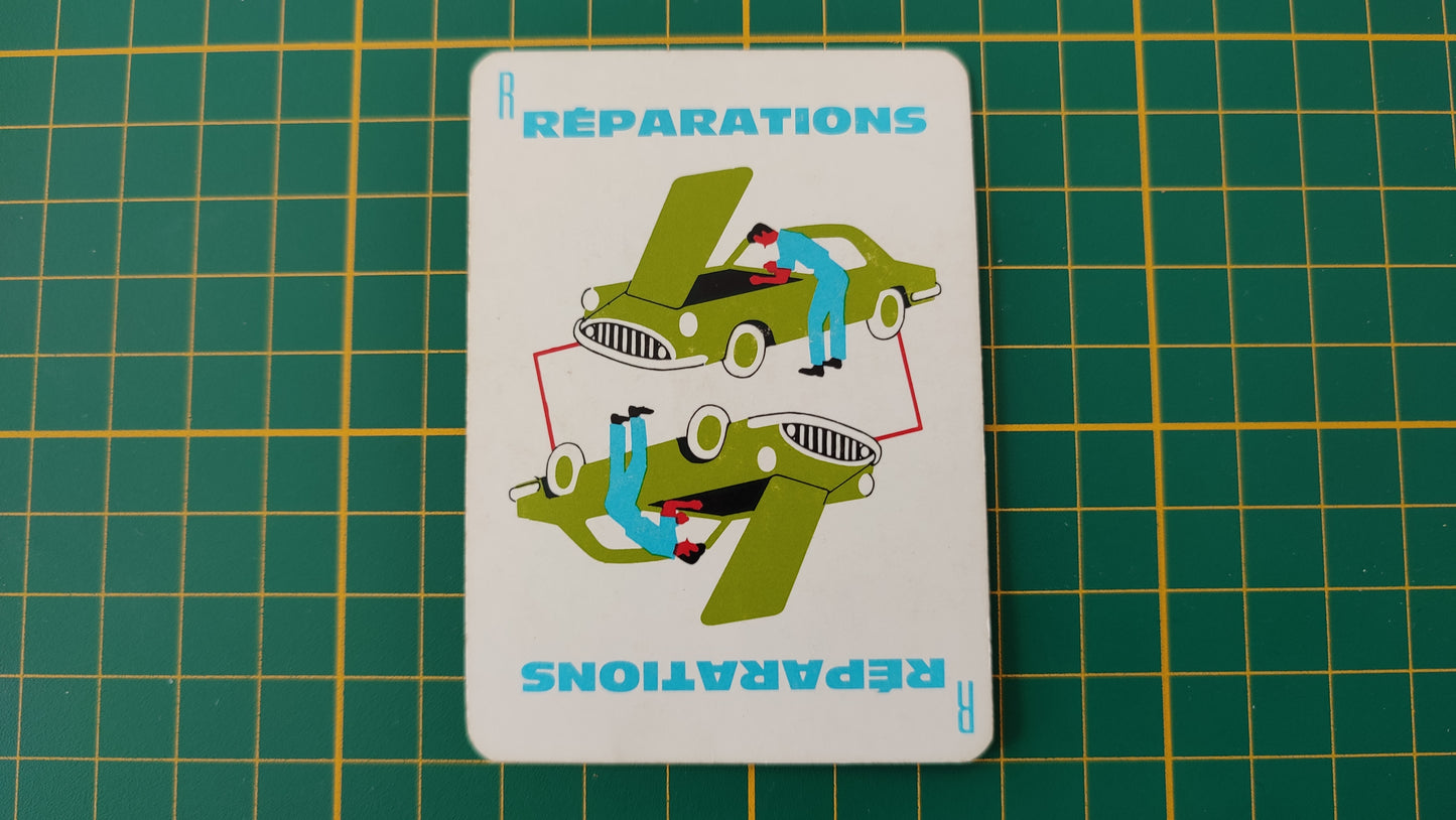 Carte parade réparations pièce détachée jeu de société 1000 mille bornes Dujardin #B96