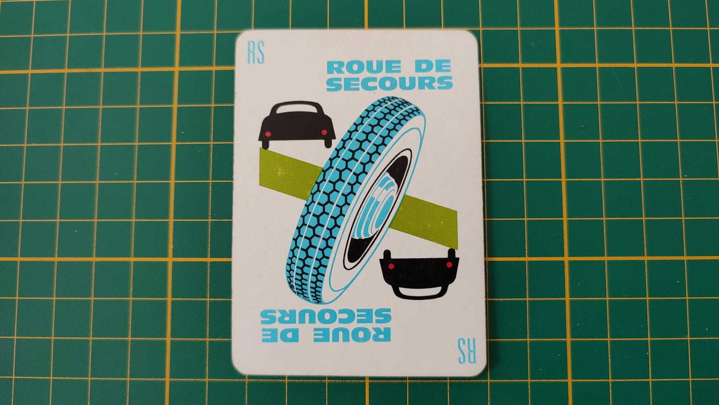 Carte parade roue de secours pièce détachée jeu de société 1000 mille bornes Dujardin #B96
