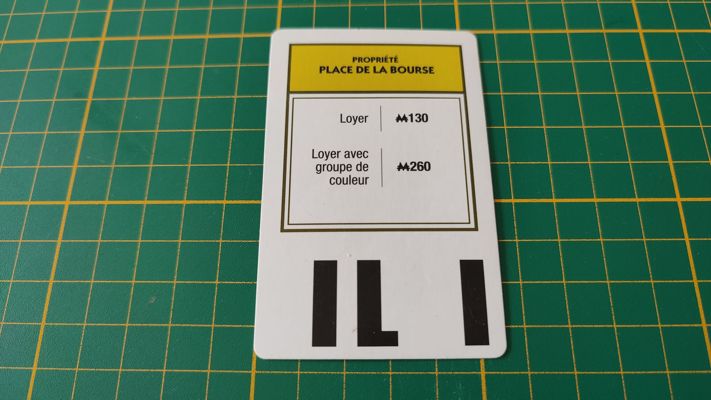 Carte propriété Place de la bourse pièce détachée jeu de société Monopoly Super électronique #D75