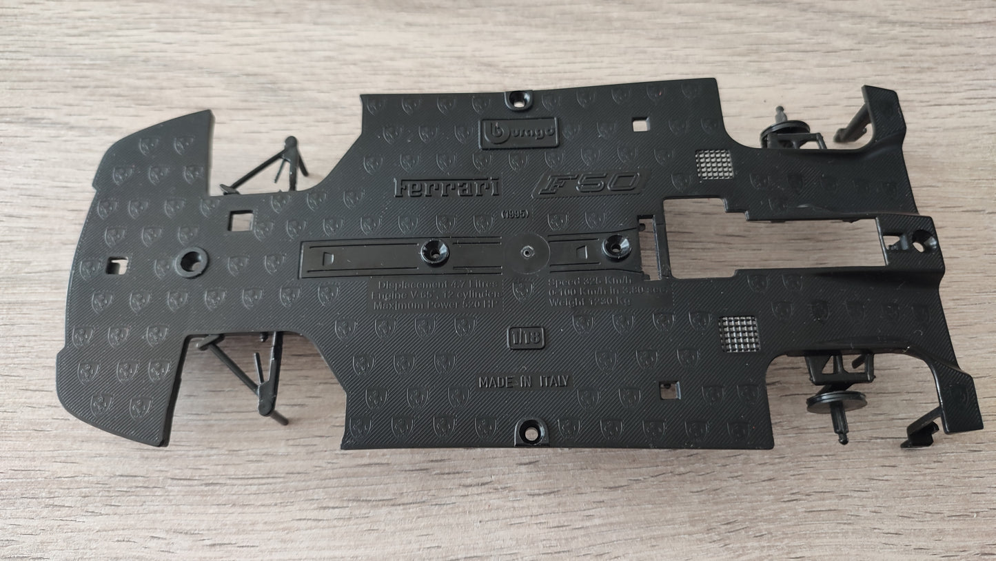 Châssis inférieur pièce détachée miniature Burago Bburago Ferrari F50 1995 1/18 1/18e 1/18ème #D22