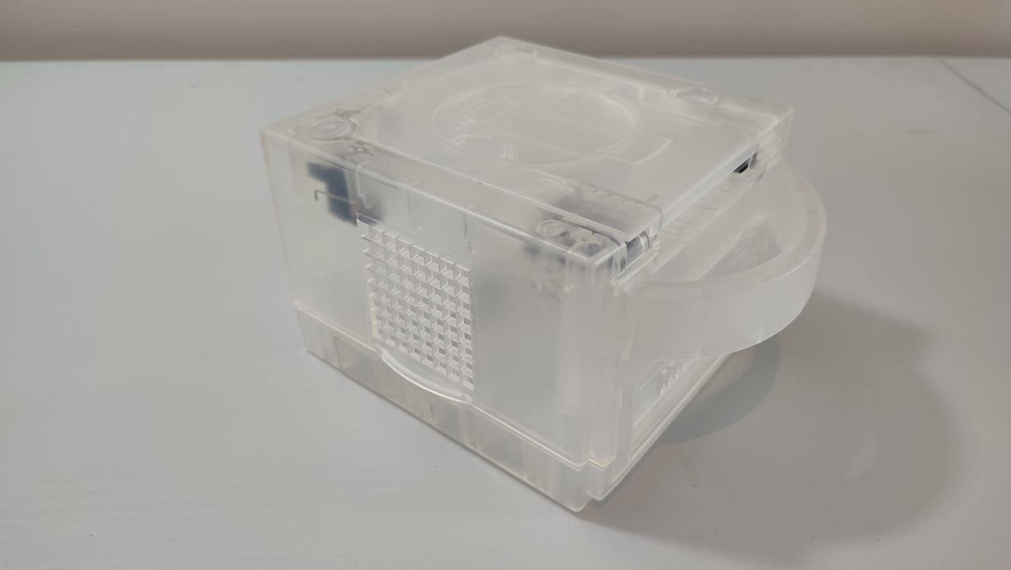 Console avec câbles et manette plasturgie blanche transparente pièce détachée pour console de jeux Nintendo Game cube Gamecube DOL-001 ou DOL-101