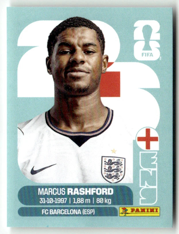 ENG 19 Marcus Rashford - Sticker autocollant Panini Coupe du Monde FIFA 2026 Angleterre - Pièce détachée