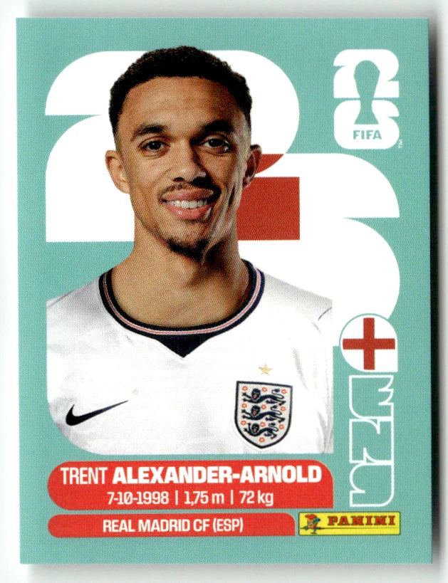 ENG 6 Trent Alexander-Arnold - Sticker autocollant Panini Coupe du Monde FIFA 2026 Angleterre - Pièce détachée