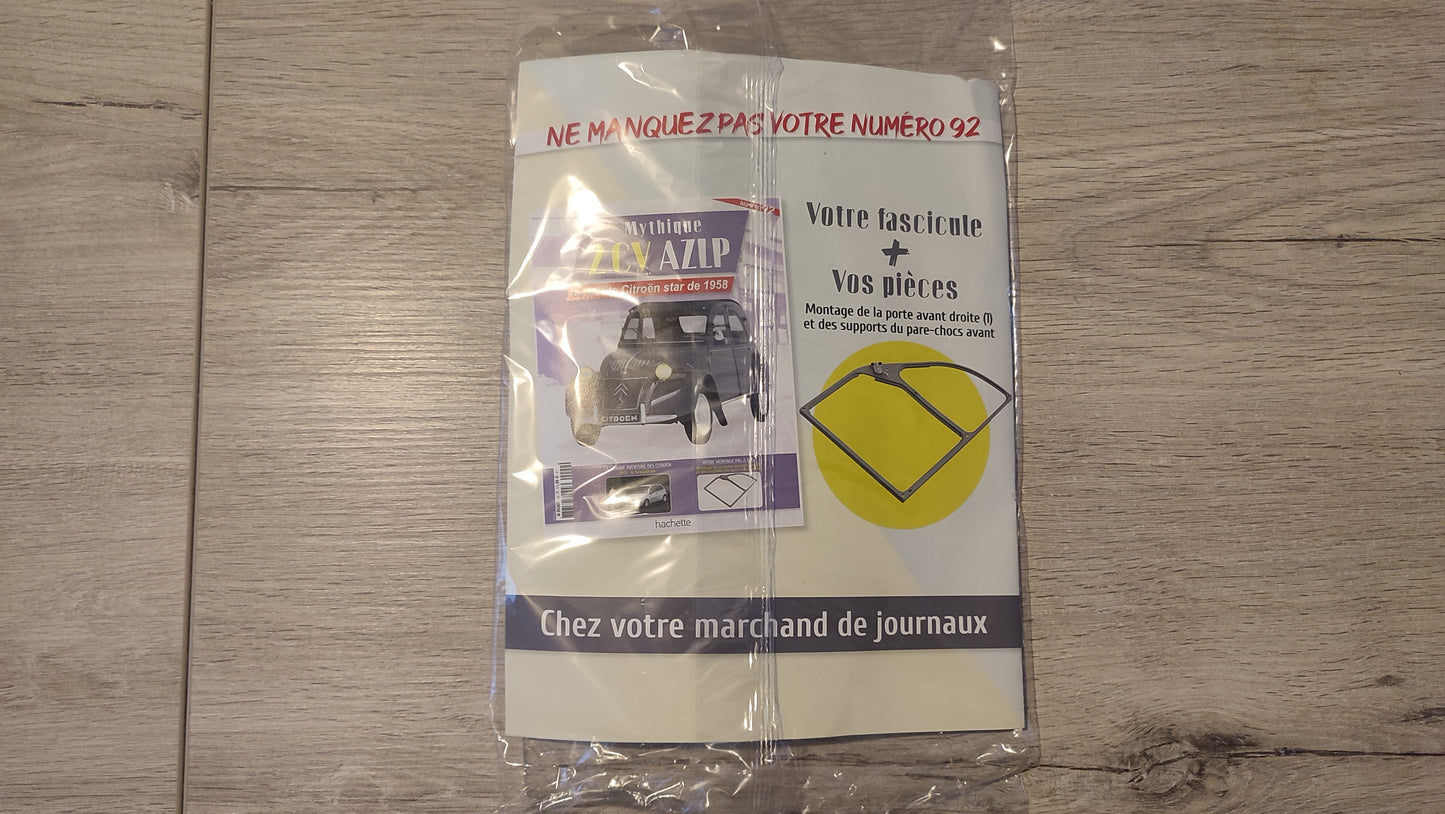 Fascicule n°91 numéro 91 pièce détachée Citroën 2CV AZLP 1/8 1/8ème Hachette Collections #E39