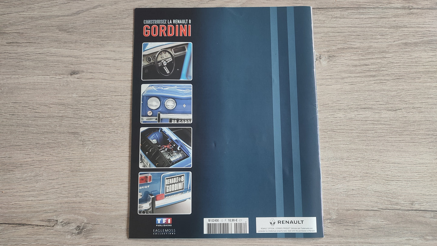 Fascicule numéro 12 n°12 seul sans pièce Renault R8 Gordini 1/8 1/8ème Eaglemoss collections #D08