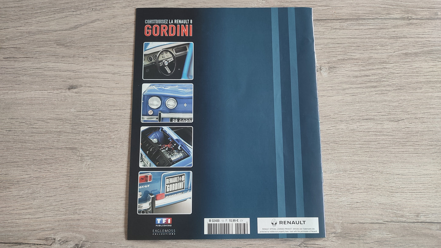 Fascicule numéro 13 n°13 seul sans pièce Renault R8 Gordini 1/8 1/8ème Eaglemoss collections #D08