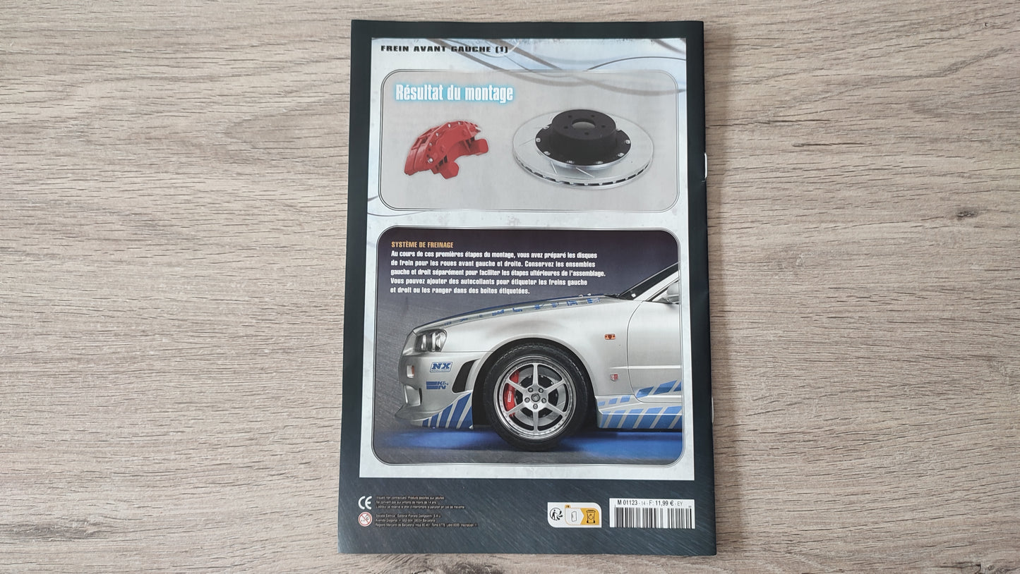 Fascicule numéro 14 n°14 seul sans pièce Nissan Skyline GT-R R34 Fast & Furious de Brian O'Conner 1/8 1/8e 1/8ème Altaya #D82