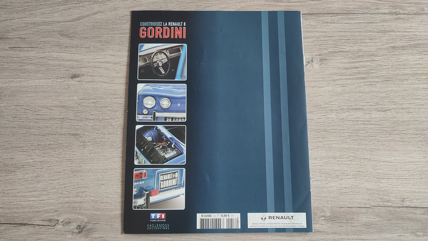 Fascicule numéro 16 n°16 seul sans pièce Renault R8 Gordini 1/8 1/8ème Eaglemoss collections #D08