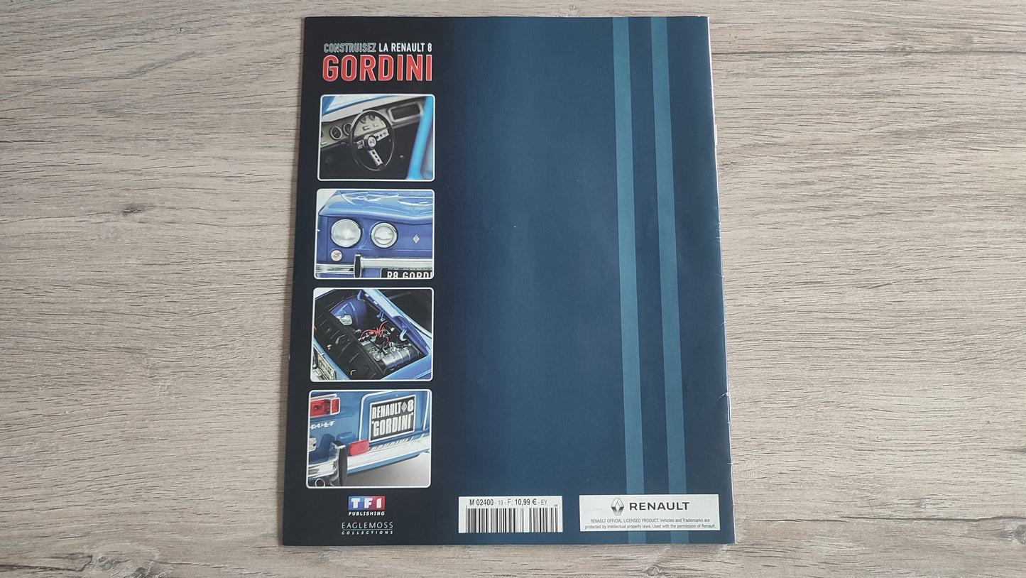 Fascicule numéro 19 n°19 seul sans pièce Renault R8 Gordini 1/8 1/8ème Eaglemoss collections #D08