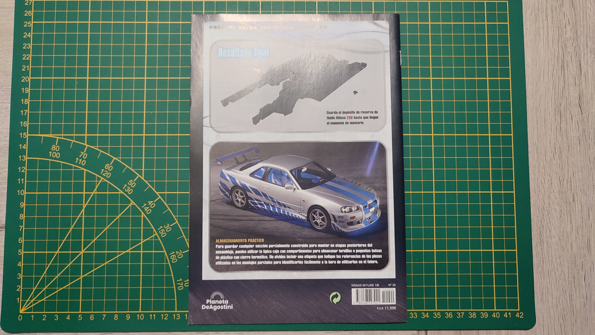 Fascicule numéro 20 n°20 seul sans pièce Nissan Skyline GT-R R34 Fast & Furious de Brian O'Conner 1/8 1/8e 1/8ème Altaya #E78