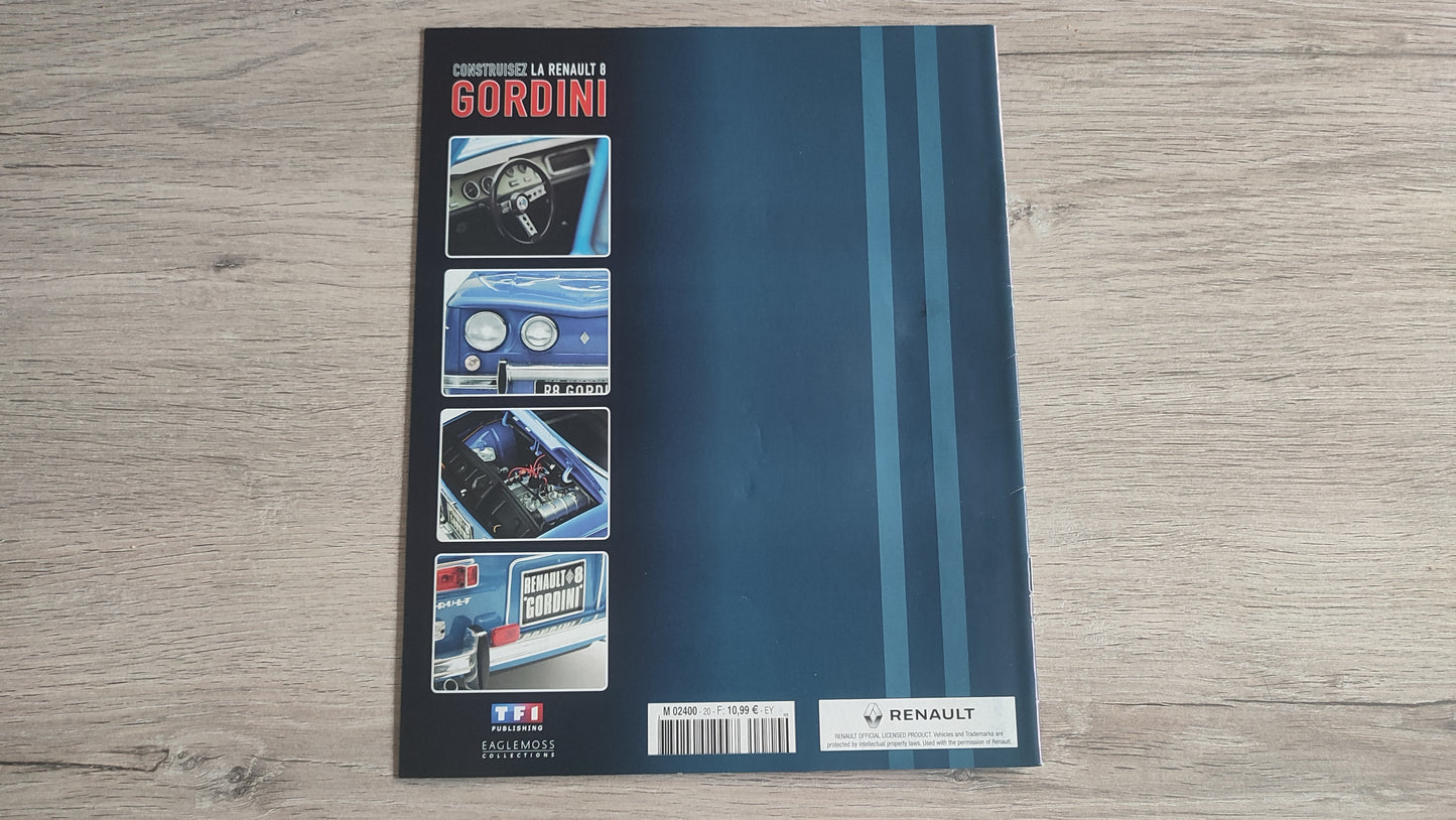 Fascicule numéro 20 n°20 seul sans pièce Renault R8 Gordini 1/8 1/8ème Eaglemoss collections #D08