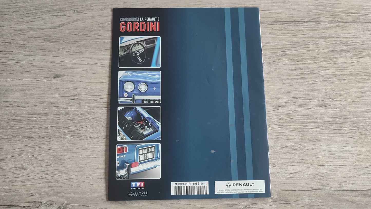 Fascicule numéro 21 n°21 seul sans pièce Renault R8 Gordini 1/8 1/8ème Eaglemoss collections #D08