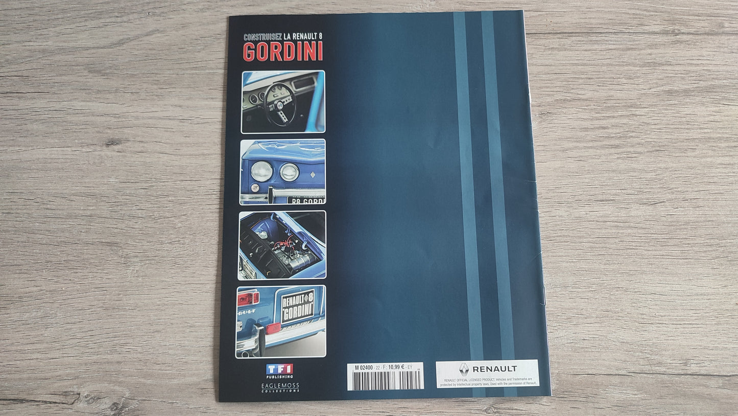 Fascicule numéro 22 n°22 seul sans pièce Renault R8 Gordini 1/8 1/8ème Eaglemoss collections #D08