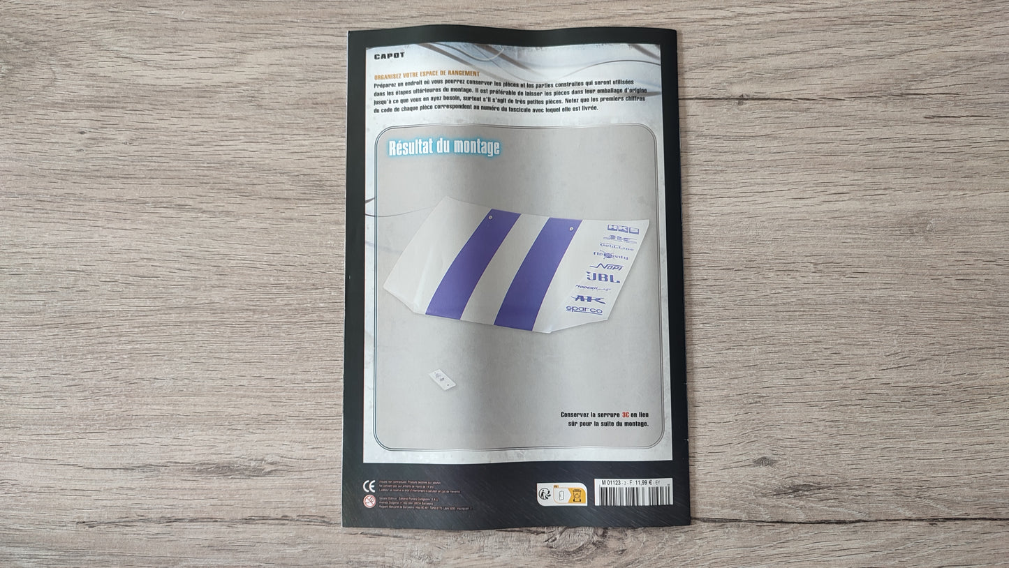 Fascicule numéro 3 n°3 seul sans pièce Nissan Skyline GT-R R34 Fast & Furious de Brian O'Conner 1/8 1/8e 1/8ème Altaya #D82