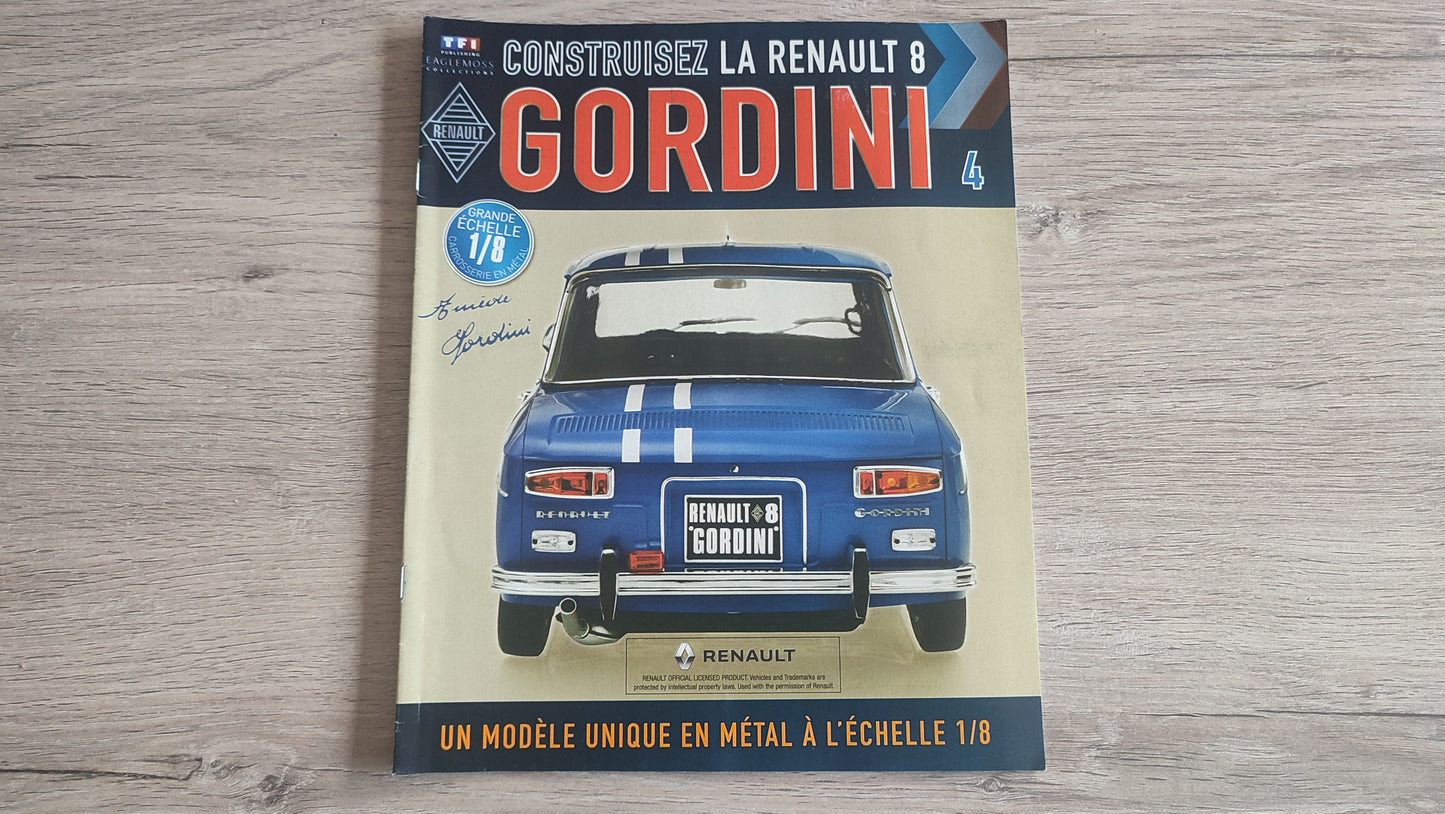 Fascicule numéro 4 n°4 seul sans pièce Renault R8 Gordini 1/8 1/8ème Eaglemoss collections #D08