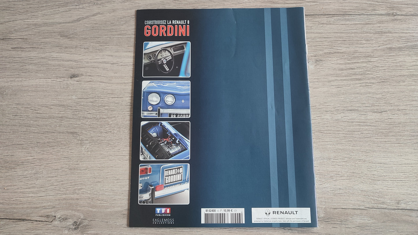 Fascicule numéro 6 n°6 seul sans pièce Renault R8 Gordini 1/8 1/8ème Eaglemoss collections #D08