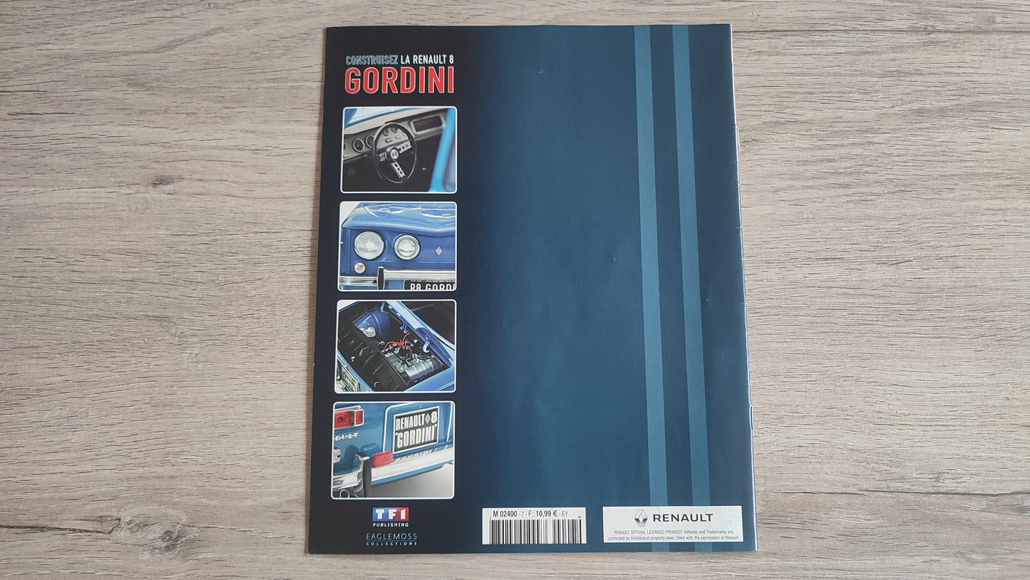 Fascicule numéro 7 n°7 seul sans pièce Renault R8 Gordini 1/8 1/8ème Eaglemoss collections #D08