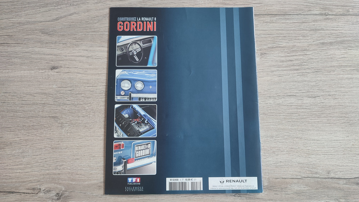Fascicule numéro 8 n°8 seul sans pièce Renault R8 Gordini 1/8 1/8ème Eaglemoss collections #D08