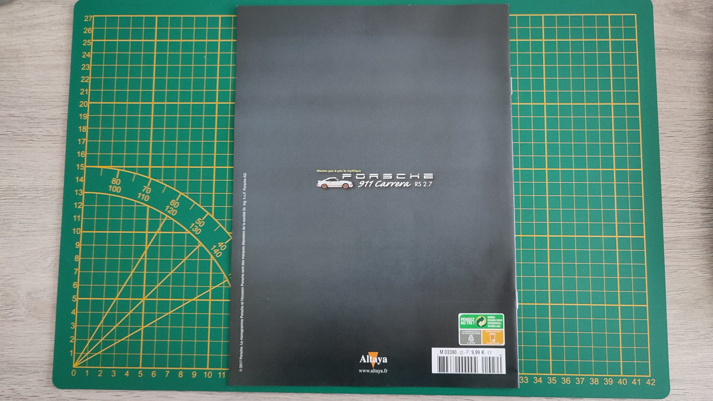 Fascicule seul sans pièce n°22 pièce détachée Porsche 911 Carrera RS 2.7 1/8 1/8ème Altaya #B37