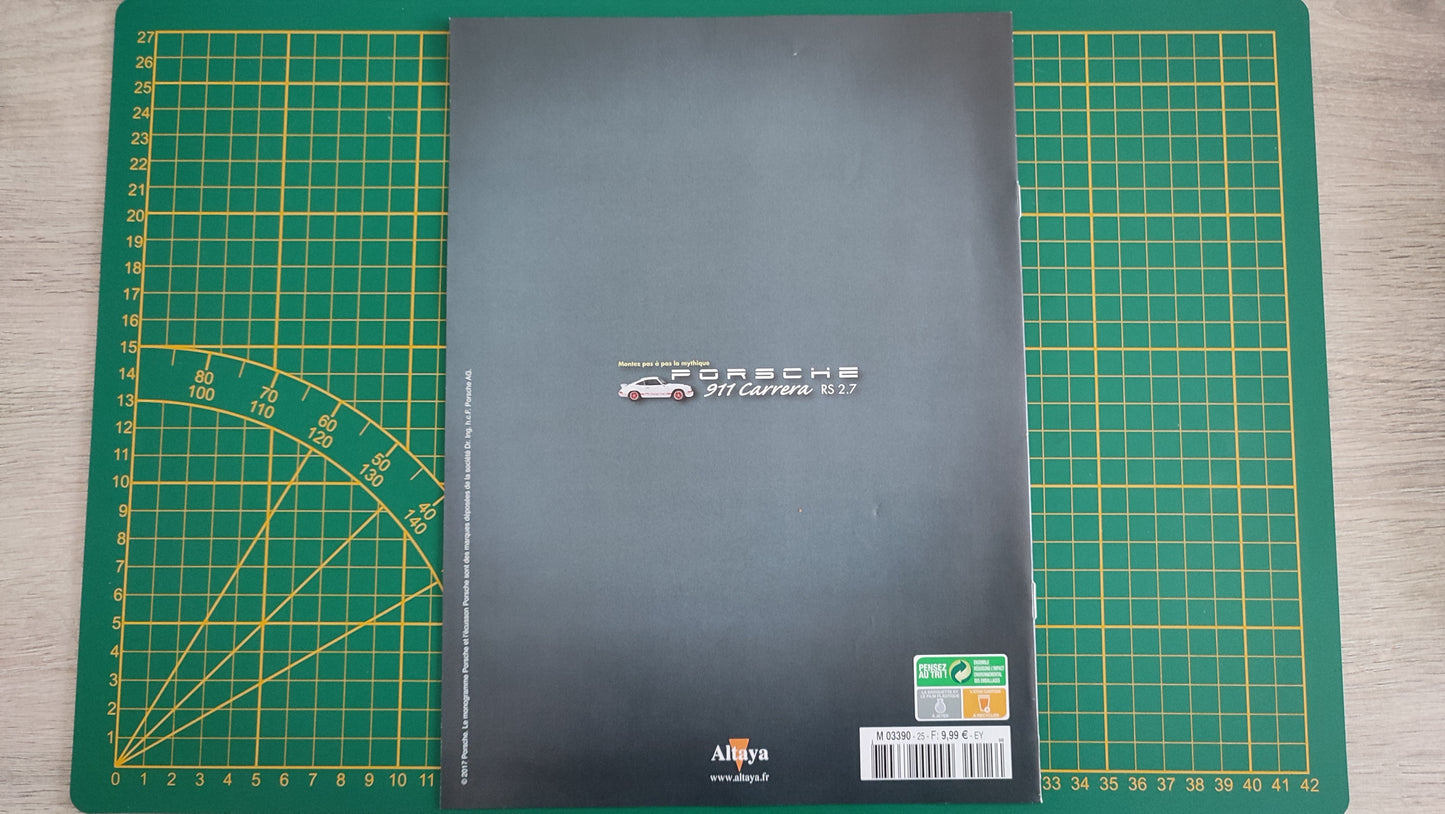 Fascicule seul sans pièce n°25 pièce détachée Porsche 911 Carrera RS 2.7 1/8 1/8ème Altaya #B37
