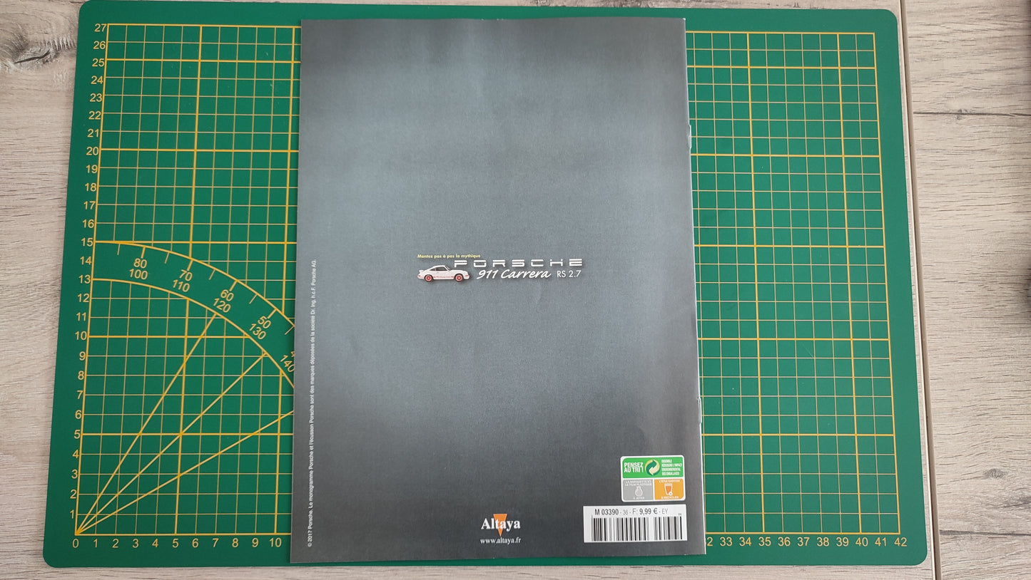 Fascicule seul sans pièce n°36 pièce détachée Porsche 911 Carrera RS 2.7 1/8 1/8ème Altaya #B37