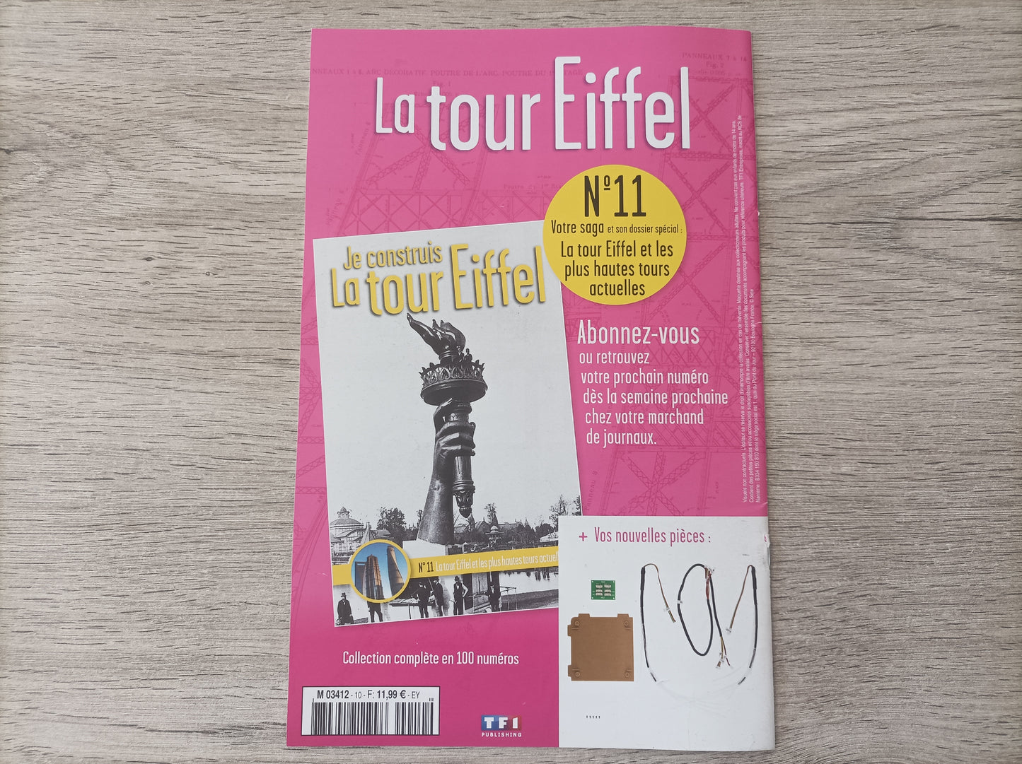 Fascicule seul sans pièce numéro 10 n°10 Je construis la tour Eiffel 1/8 1/8e 1/8ème édition TF1