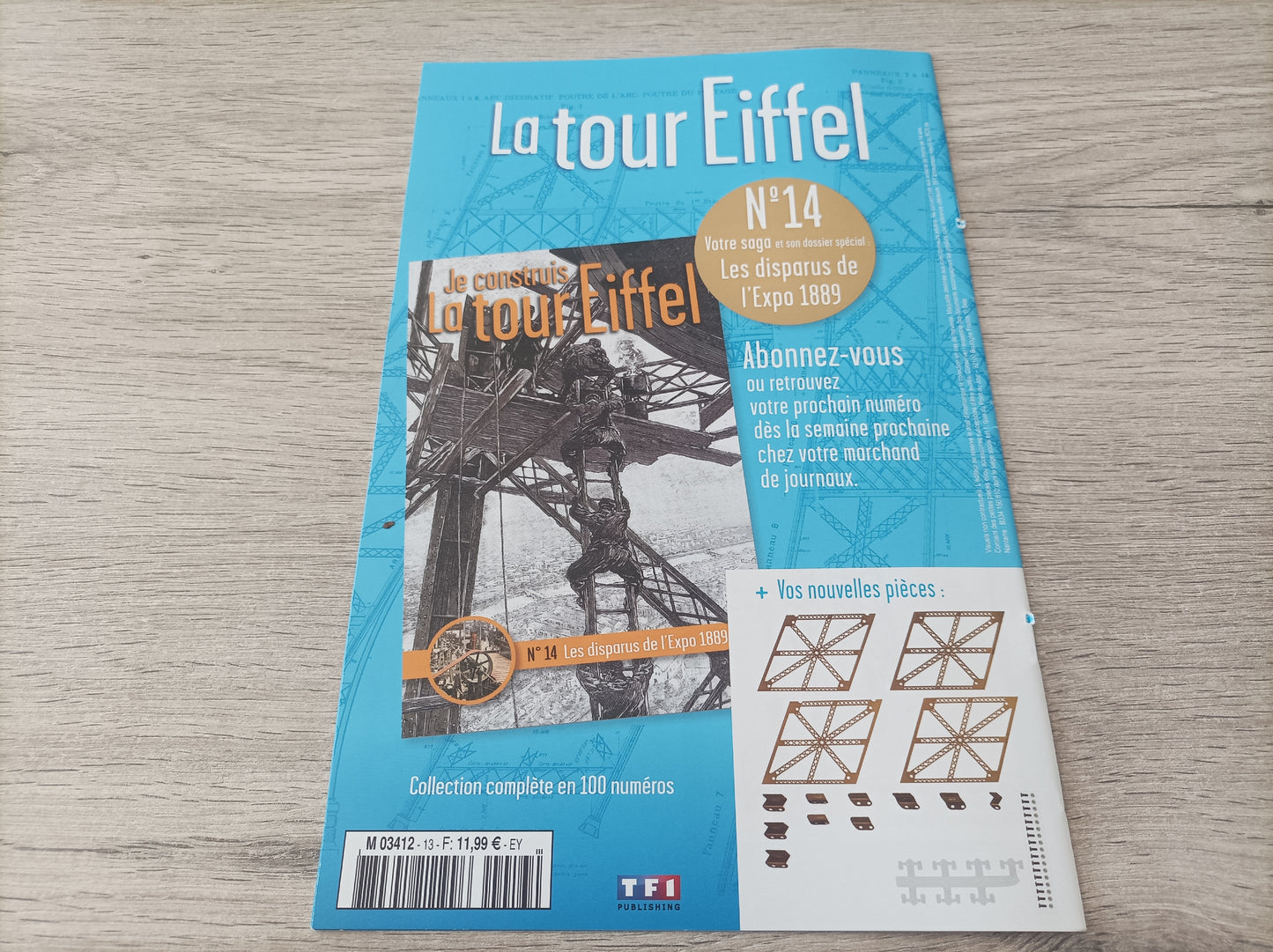 Fascicule seul sans pièce numéro 13 n°13 Je construis la tour Eiffel 1/8 1/8e 1/8ème édition TF1