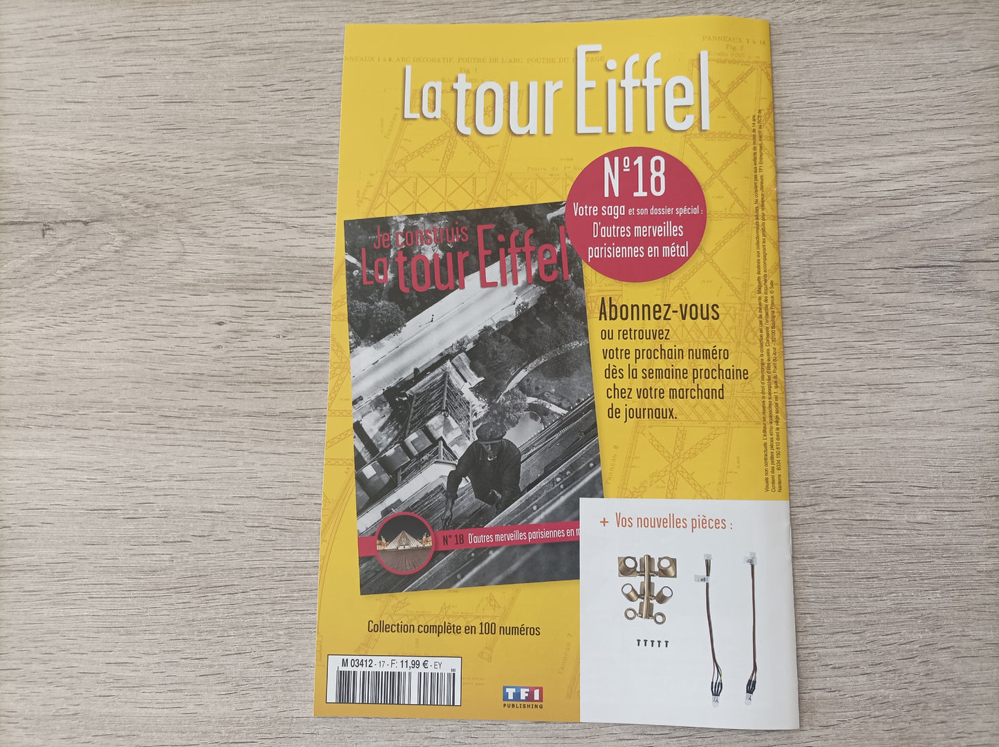 Fascicule seul sans pièce numéro 17 n°17 Je construis la tour Eiffel 1/8 1/8e 1/8ème édition TF1